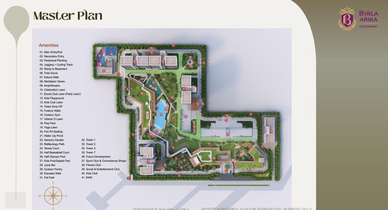 Master Plan, birla-arika 4 Bedroom 4300 Sq.Ft. Apartment In Sector 31 Gurgaon 10215408