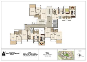 Floor Plan in 2 BHK Apartment at Shree Laxmi  Kailash Gardens, Kalyan West – for Rent
