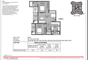 Floor Plan in 2 BHK Apartment at Godrej Park Ridge, Manjari – for Sale