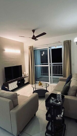Living Room in 2 BHK Apartment at Puravankara Palm Beach, Hennur – for Rent