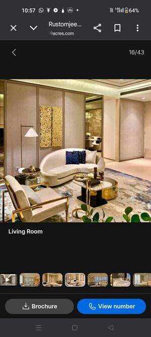 Living Room in 4 BHK Apartment at Rustomjee Crown, Prabhadevi – for Rent