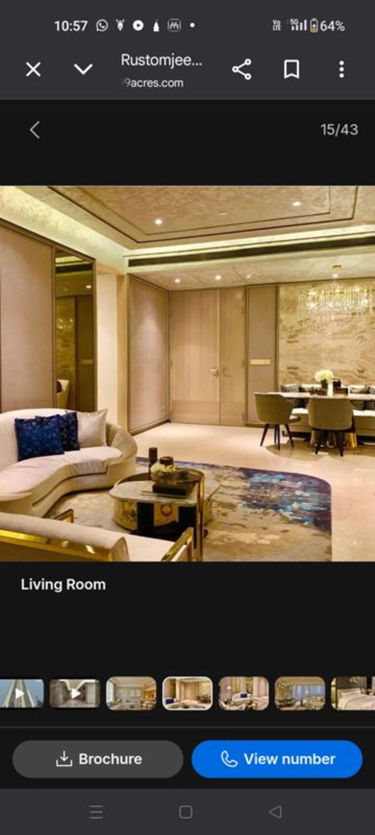 Living Room, rustomjee-crown 4 Bedroom 2170 Sq.Ft. Apartment In Prabhadevi Mumbai 10216798