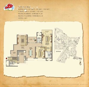 Master Plan in 2.5 BHK Apartment at Prestige Lakeside Habitat, Varthur – for Sale