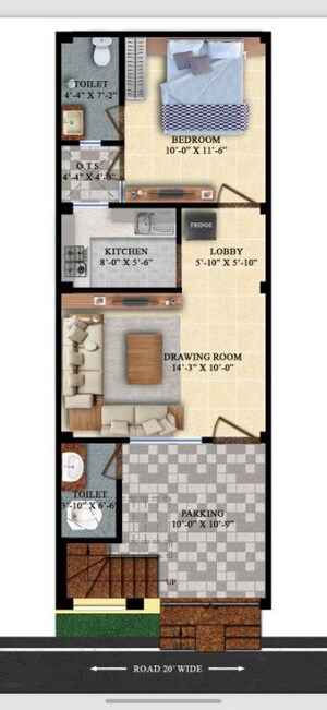 Floor Plan in 4 BHK Independent House at Sarojini Nagar – for Sale