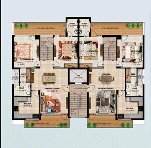 Floor Plan in 3 BHK Apartment at Sector 20 – for Sale