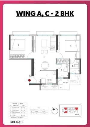 Floor Plan in 2 BHK Apartment at UK Iona, Andheri East – for Sale