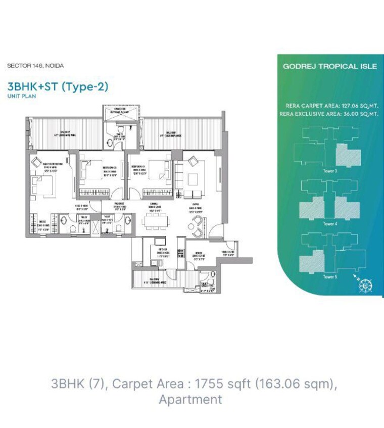 Floor Plan, godrej-tropical-isle 3.5 Bedroom 2500 Sq.Ft. Apartment In Sector 146 Noida 10217777