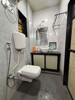 Bathroom in 2 BHK Apartment at Rutu Estate, Brahmand – for Rent