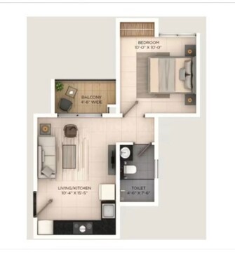 1 BHK 549 Sq.Ft. Apartment in Provident Ecopolitan