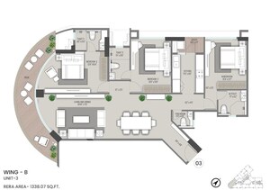 Floor Plan in 2 BHK Apartment at Shapoorji Pallonji Nine Arcs, Santacruz East – for Sale