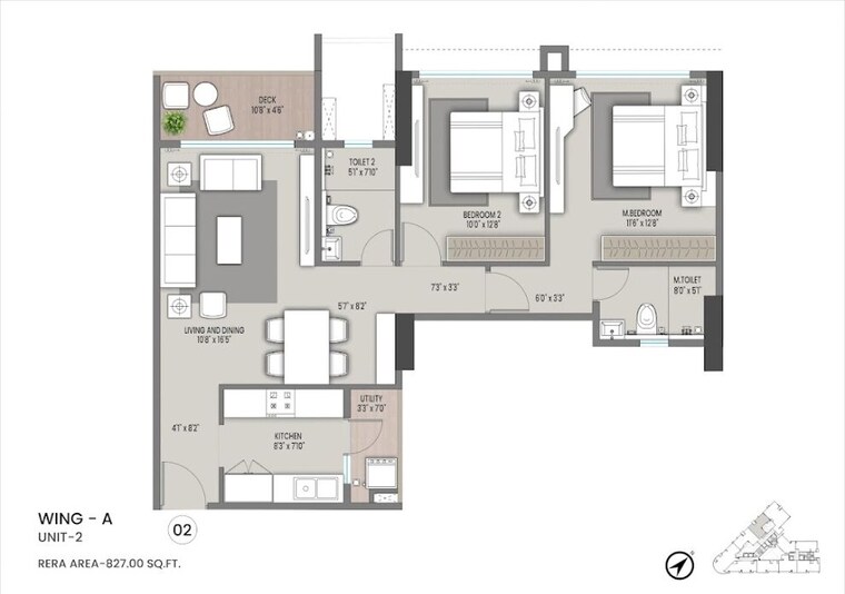 Floor Plan, shapoorji-pallonji-nine-arcs 2 Bedroom 725 Sq.Ft. Apartment In Santacruz East Mumbai 10219079