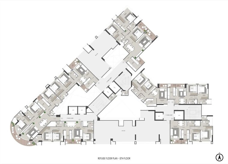 Floor Plan, shapoorji-pallonji-nine-arcs 3 Bedroom 1270 Sq.Ft. Apartment In Santacruz East Mumbai 10219198
