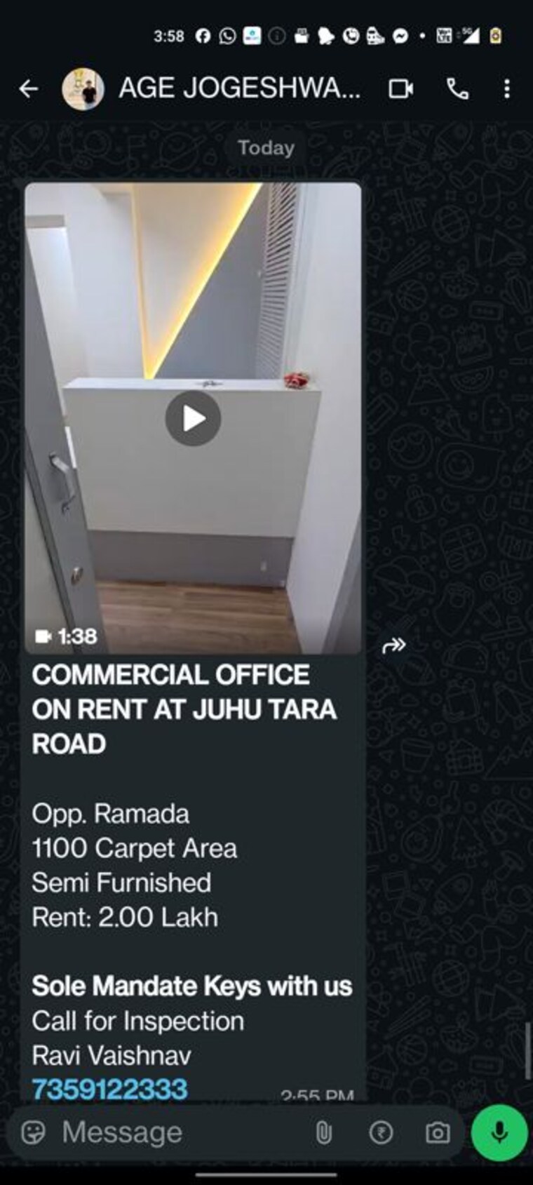 Floor Plan, juhu-park Commercial Office Space 1100 Sq.Ft. In Juhu Mumbai 10219642