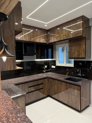 Kitchen in 3 BHK Apartment at Rajapushpa Provincia, Narsingi – for Rent