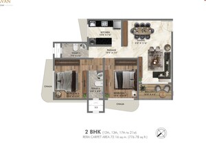 Floor Plan in 2 BHK Apartment at Samudra Setu Apartments, Breach Candy – for Sale