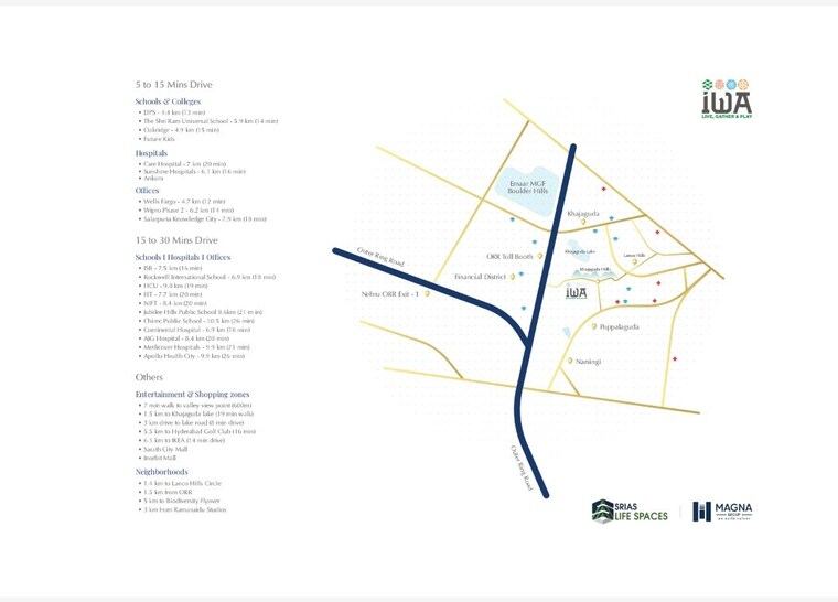 Map Location, srias-iwa 3 Bedroom 2290 Sq.Ft. Apartment In Nanakramguda Hyderabad 10221917