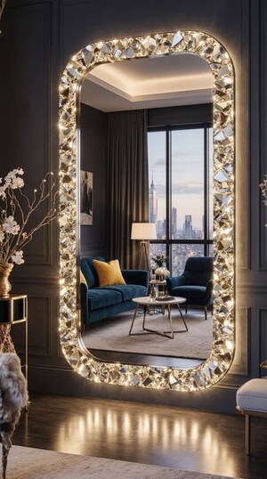 Living Room in 1 BHK Apartment at Nirmal Lifestyle Residency CHS Ltd, Mulund West – for Rent