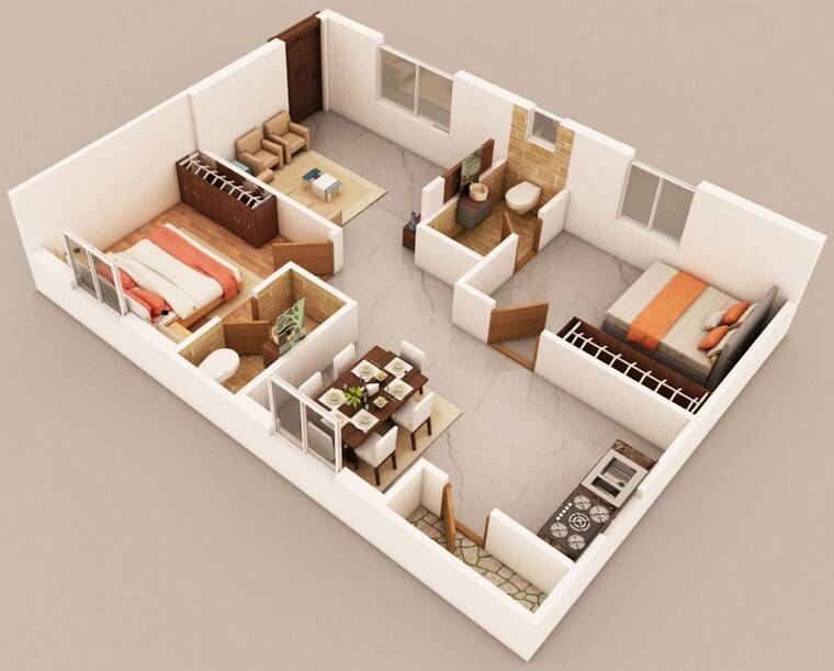 undefined, aaditri-everest 2 Bedroom 1335 Sq.Ft. Apartment In Ameenpur Hyderabad 10222452