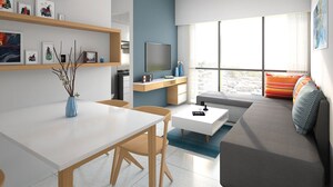 Living Room in 1 BHK Apartment at Marathon NeoSkies, Utkarsh Nagar – for Sale