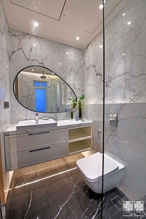 Attached Bathroom in 4 BHK Apartment at Adani Ten BKC, Bandra East – for Rent