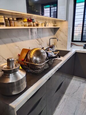 Kitchen in 1.5 BHK Apartment at Sagar Residency Thane, Kasarvadavali – for Sale