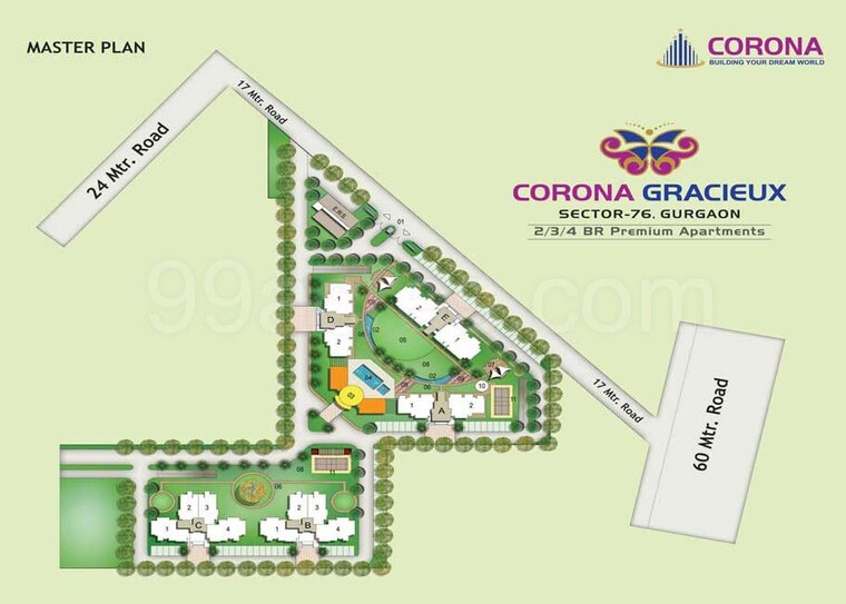Master Plan, corona-graceiux 2.5 Bedroom 1550 Sq.Ft. Apartment In Sector 76 Gurgaon 10225952