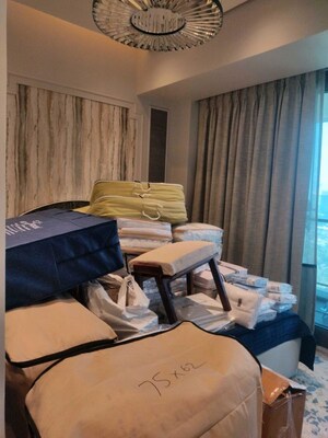 Living Room in 4 BHK Apartment at Lodha World View, Worli – for Rent