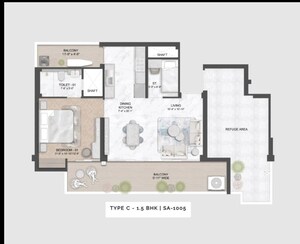 Floor Plan in 2.5 BHK Apartment at Smart World Natures Court, Manesar Sector 9 – for Sale
