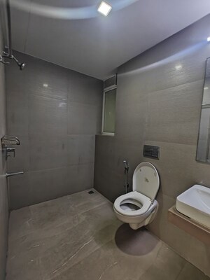 Bathroom in 3 BHK Apartment at Akshar Alvario, Seawoods – for Rent