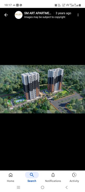 2 BHK 800 Sq.Ft. Apartment in SM Art Apartments