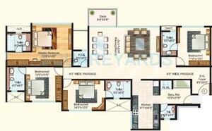 Floor Plan in 4 BHK Apartment at Vasant Oasis Phase I, Andheri East – for Sale