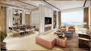 Living Room in 3 BHK Apartment at Piramal Mahalaxmi, Mahalaxmi – for Rent