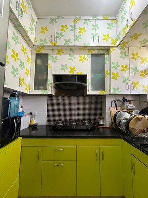 Kitchen in 3 BHK Apartment at Geotech Pristine Avenue, Sector 16c Greater Noida – for Rent