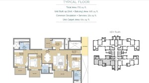 Floor Plan in 3 BHK Apartment at ATS Tourmaline, Sector 109 – for Sale
