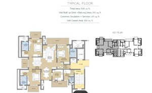 Floor Plan in 3 BHK Apartment at ATS Tourmaline, Sector 109 – for Sale