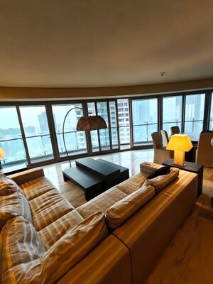 Living Room in 4 BHK Apartment at Lodha World View, Worli – for Rent