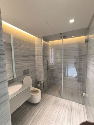 Bathroom in 3 BHK Apartment at Lodha World Crest, Worli – for Rent