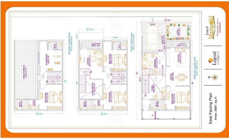 Floor Plan, legend-marigold 4 Bedroom 2681 Sq.Ft. Villa In Gachibowli Hyderabad 10232778