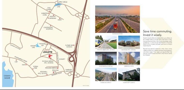 Map Location, poulomi-avante 3 Bedroom 1840 Sq.Ft. Apartment In Kokapet Hyderabad 10233418