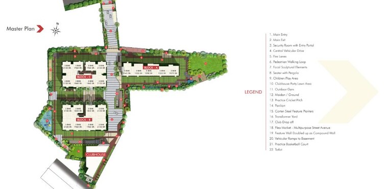 Master Plan, poulomi-avante 3 Bedroom 2575 Sq.Ft. Apartment In Kokapet Hyderabad 10233556