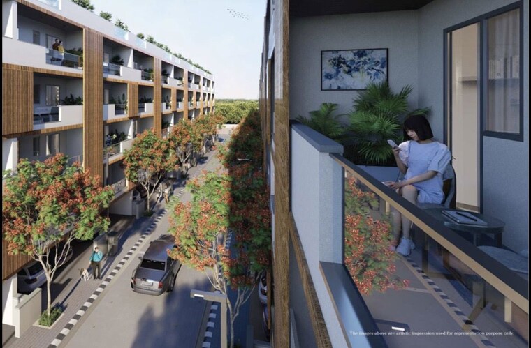 Balcony, m2k-olive-greens 3 Bedroom 1422 Sq.Ft. Builder Floor In Sector 104 Gurgaon 10233633
