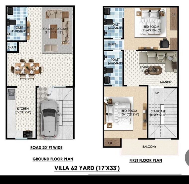 Floor Plan, vihaan-greens 3 Bedroom 1300 Sq.Ft. Builder Floor In Sector 1 Greater Noida Greater Noida 10233942