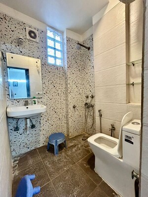 Bathroom in 3 BHK Builder Floor at Chattarpur – for Rent