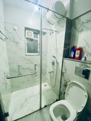Bathroom in 3 BHK Apartment at Raheja Ridgewood, Goregaon East – for Rent