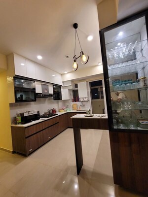 Kitchen in 3 BHK Apartment at Uninav Heights Phase I, Raj Nagar Extension – for Rent