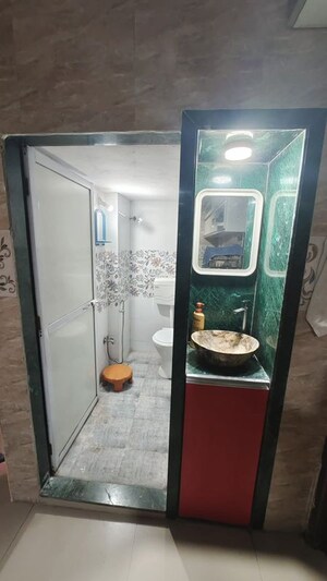 Bathroom in 1 BHK Apartment at Kopar Khairane – for Rent