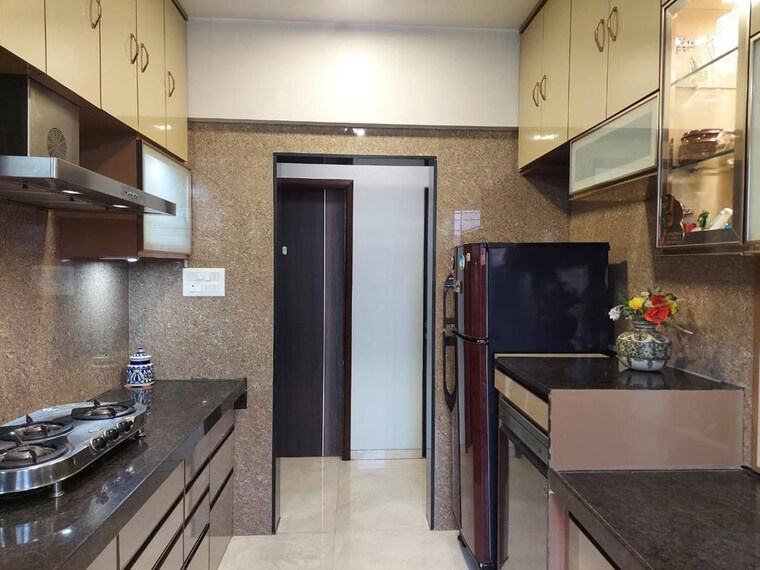 Kitchen, blue-elegance 1 Bedroom 410 Sq.Ft. Apartment In Malad West Mumbai 10235433