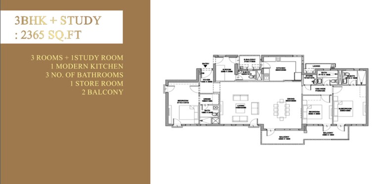 Floor Plan, sector 64 2.5 Bedroom 1541 Sq.Ft. Apartment In Sector 64 Gurgaon 10235687