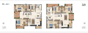 Floor Plan in 3.5 BHK Apartment at Srias Iwa, Nanakramguda – for Sale