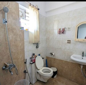 Bathroom in 3 BHK Apartment at Raj Niwas , Koramangala – for Rent